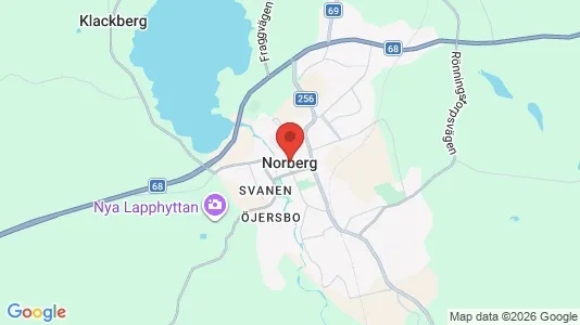Butikslokaler att hyra i Norberg - kort over placeringen