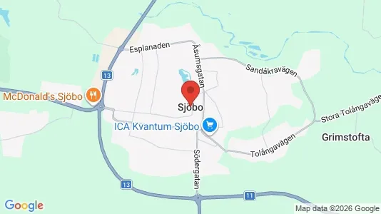 Butikslokaler att hyra i Sjöbo - kort over placeringen