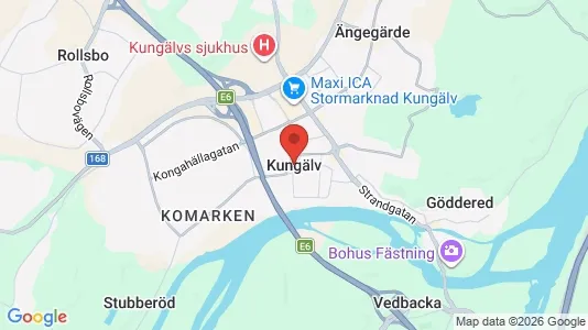Butikslokaler att hyra i Kungälv - kort over placeringen