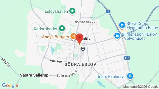 Butikslokaler att hyra i Eslöv - kort over placeringen