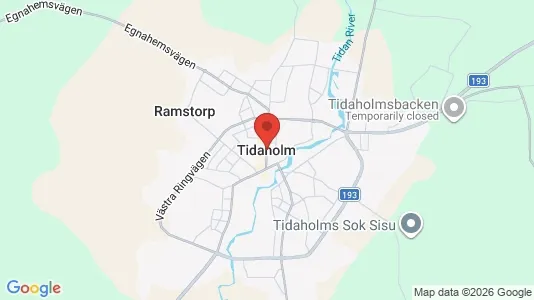 Butikslokaler att hyra i Tidaholm - kort over placeringen