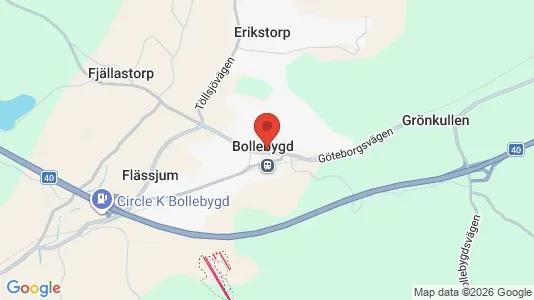 Butikslokaler att hyra i Bollebygd - kort over placeringen