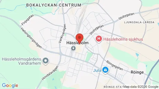 Butikslokaler att hyra i Hässleholm - kort over placeringen