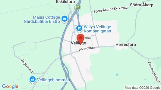 Butikslokaler att hyra i Vellinge - kort over placeringen