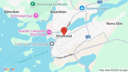 Butikslokaler att hyra i Strömstad - kort over placeringen