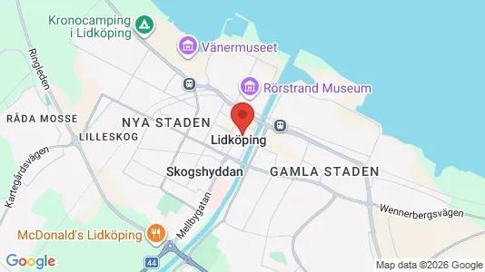 Butikslokaler att hyra i Lidköping - kort over placeringen