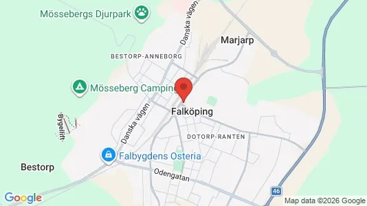 Butikslokaler att hyra i Falköping - kort over placeringen