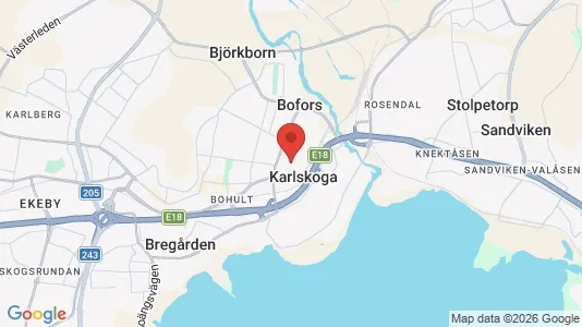 Butikslokaler att hyra i Karlskoga - kort over placeringen