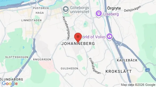 Butikslokaler att hyra i Johanneberg - kort over placeringen