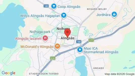 Butikslokaler att hyra i Alingsås - kort over placeringen