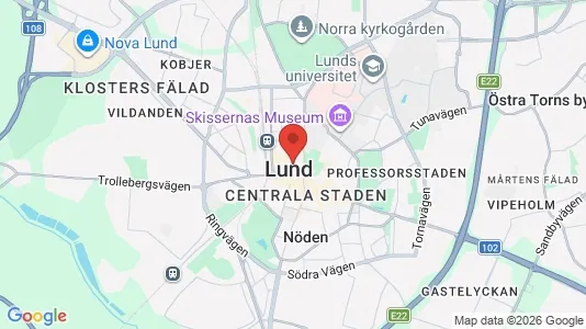 Butikslokaler att hyra i Lund - kort over placeringen