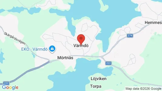 Butikslokaler att hyra i Värmdö - kort over placeringen