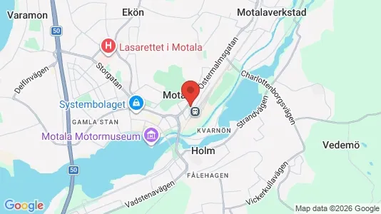 Butikslokaler att hyra i Motala - kort over placeringen