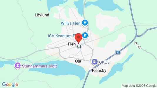 Butikslokaler att hyra i Flen - kort over placeringen