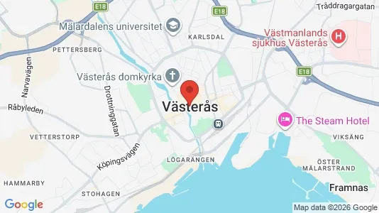 Butikslokaler att hyra i Västerås - kort over placeringen