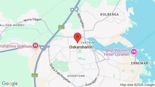 Butikslokaler att hyra i Oskarshamn - kort over placeringen