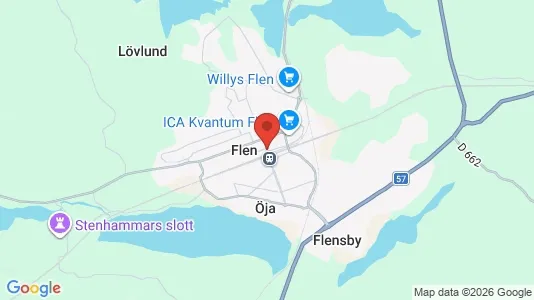 Butikslokaler att hyra i Flen - kort over placeringen
