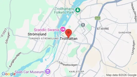 Butikslokaler att hyra i Trollhättan - kort over placeringen