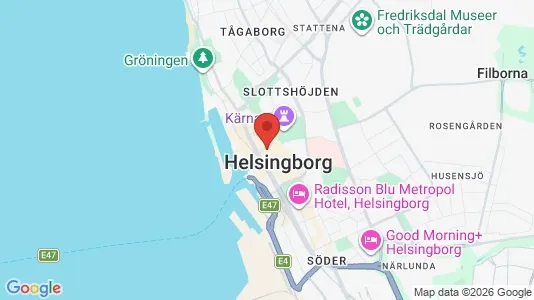Butikslokaler att hyra i Helsingborg - kort over placeringen