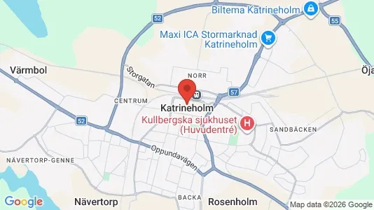 Butikslokaler att hyra i Katrineholm - kort over placeringen