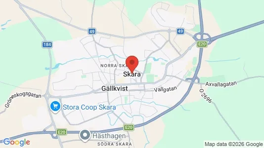 Kontorslokaler att hyra i Skara - kort over placeringen
