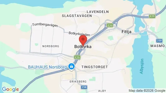 Butikslokaler att hyra i Botkyrka - kort over placeringen