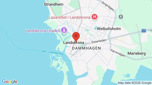 Butikslokaler att hyra i Landskrona - kort over placeringen