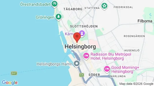 Butikslokaler att hyra i Helsingborg - kort over placeringen