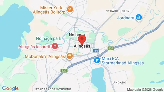 Butikslokaler att hyra i Alingsås - kort over placeringen