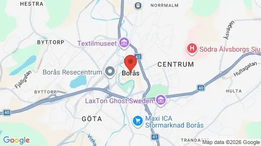 Butikslokaler att hyra i Borås - kort over placeringen